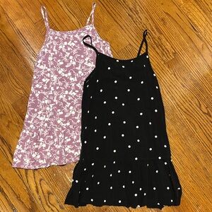 Old Navy Purple Floral and Black Polka Dot Kids Dresses